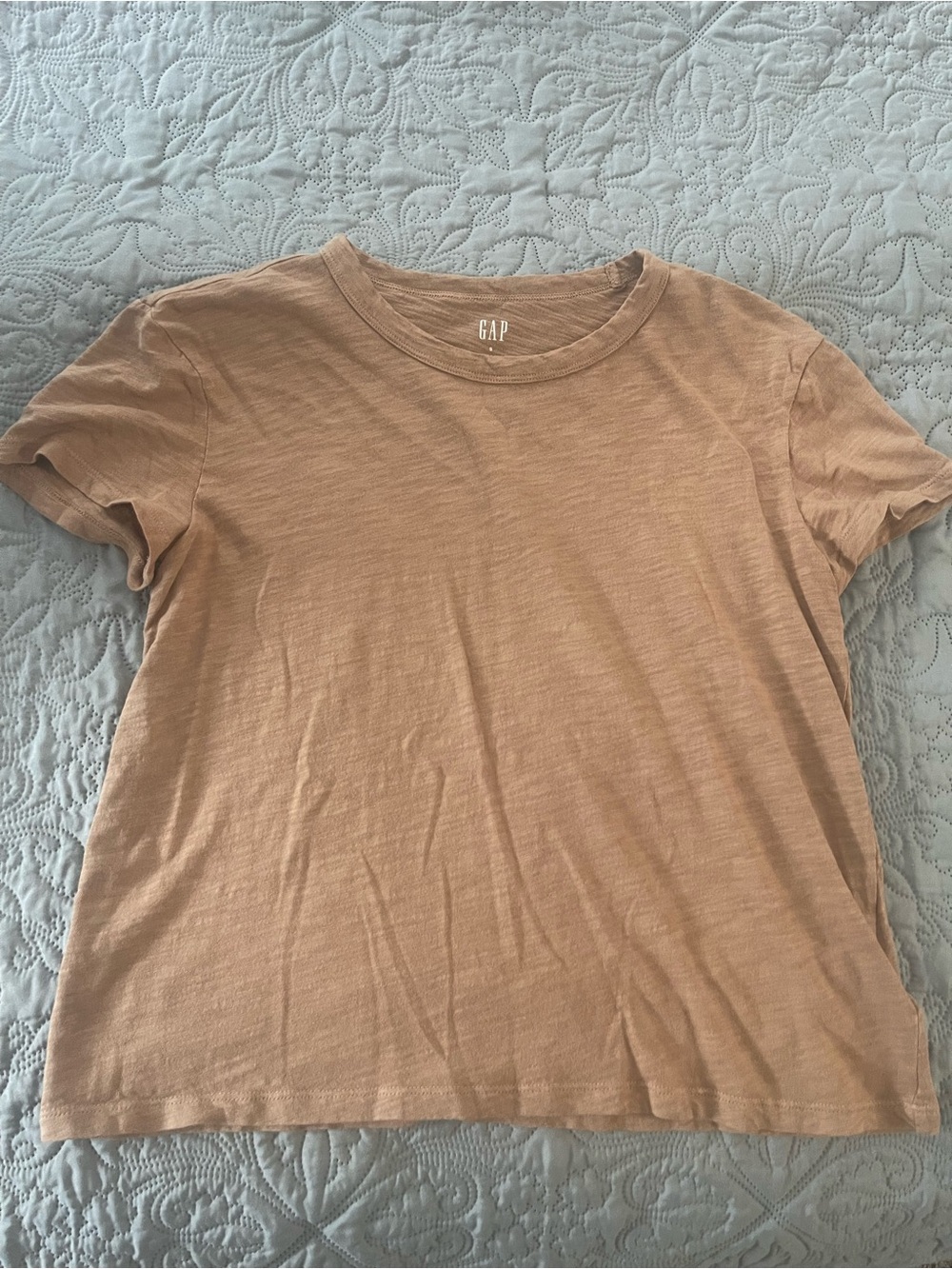 GAP Women's Crew Neck Tee in Light Brown Size Small